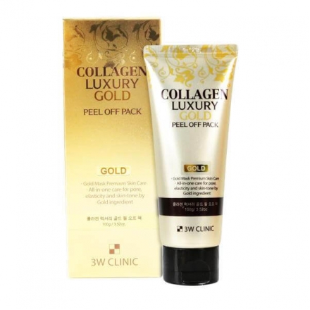 3W Clinic Collagen Luxury Gold Peel Off Pack/Золотая омолаживающая маска-плёнка  
