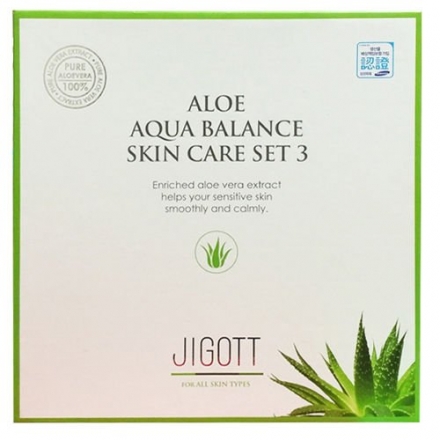 Набор для ухода за кожей Jigott Aloe Aqua Balance Skin Care 3Set Anti-Wrinkle Nutritious Moisturizing