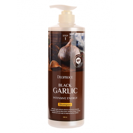Deoproce shampoo Black Garlic intensive energy/Интенсивный шампунь от выпадения волос "Чёрный чеснок"