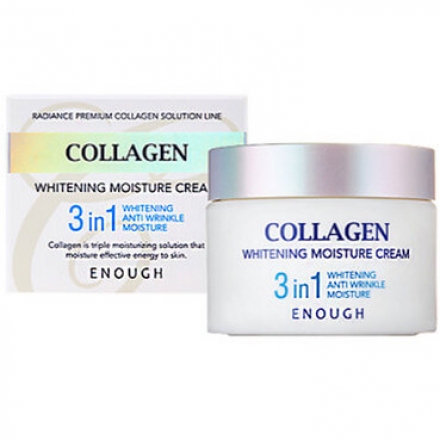 Enough Collagen 3 in 1 Whitening Moisture Cream - Увлажняющий крем для лица 