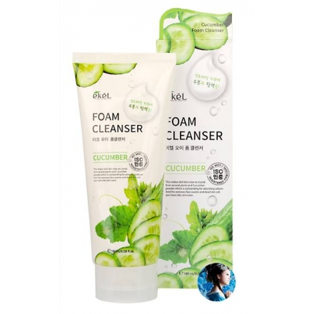 Ekel Cucumber Foam Cleanser - Пенка для умывания с экстрактом огурца, 180 мл